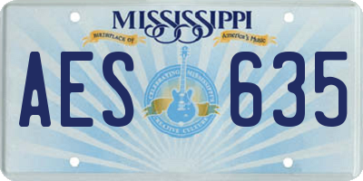 MS license plate AES635