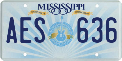 MS license plate AES636