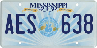 MS license plate AES638