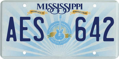MS license plate AES642