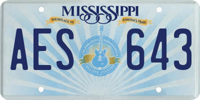 MS license plate AES643