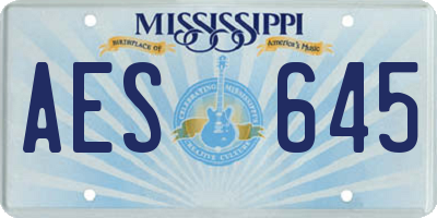 MS license plate AES645