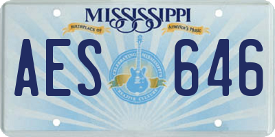 MS license plate AES646