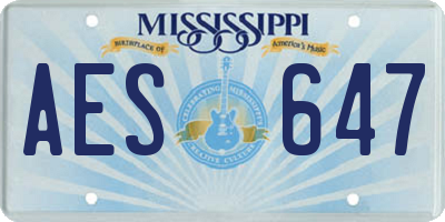 MS license plate AES647