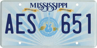 MS license plate AES651