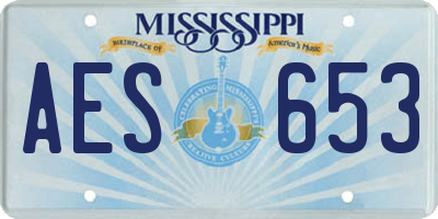 MS license plate AES653
