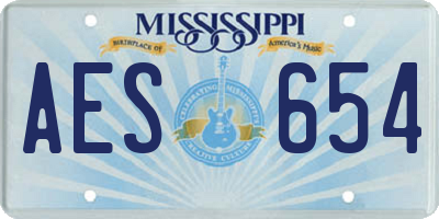 MS license plate AES654