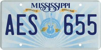 MS license plate AES655