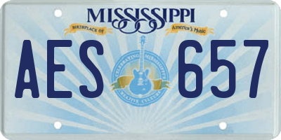 MS license plate AES657
