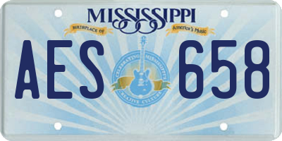 MS license plate AES658