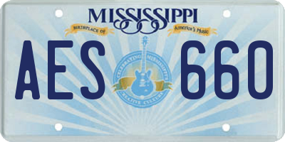 MS license plate AES660