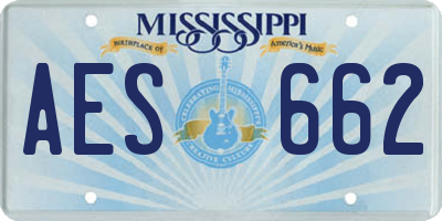 MS license plate AES662