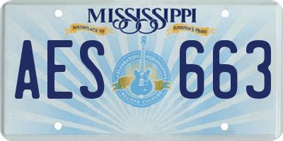 MS license plate AES663