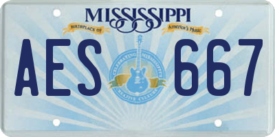 MS license plate AES667