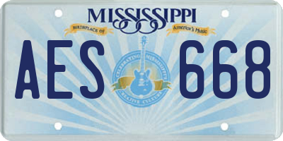 MS license plate AES668