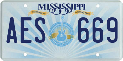 MS license plate AES669