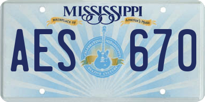 MS license plate AES670