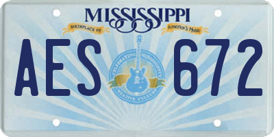 MS license plate AES672