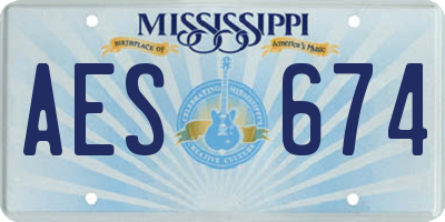 MS license plate AES674