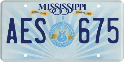 MS license plate AES675