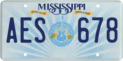 MS license plate AES678