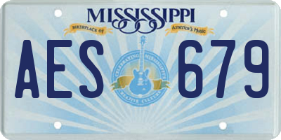 MS license plate AES679