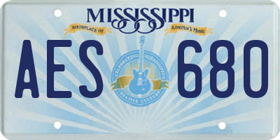 MS license plate AES680