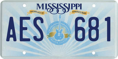 MS license plate AES681