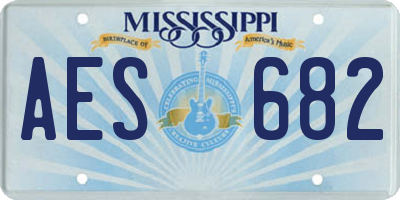 MS license plate AES682
