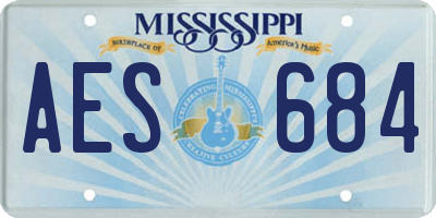 MS license plate AES684