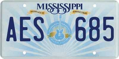 MS license plate AES685