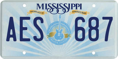 MS license plate AES687