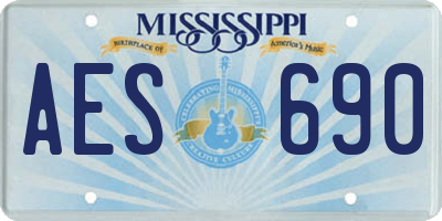 MS license plate AES690