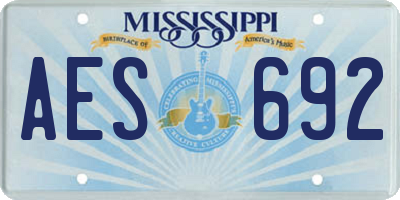 MS license plate AES692