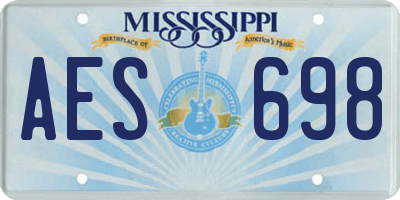 MS license plate AES698
