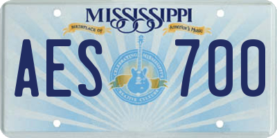 MS license plate AES700