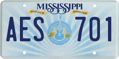 MS license plate AES701