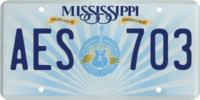 MS license plate AES703