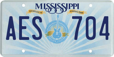 MS license plate AES704