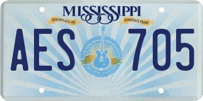 MS license plate AES705