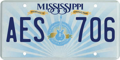 MS license plate AES706