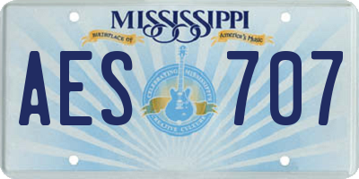 MS license plate AES707