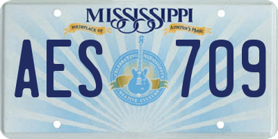 MS license plate AES709