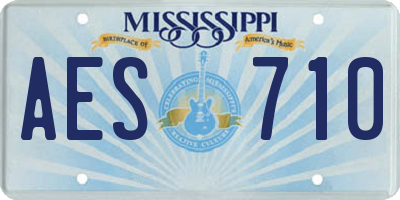 MS license plate AES710