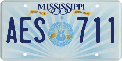 MS license plate AES711