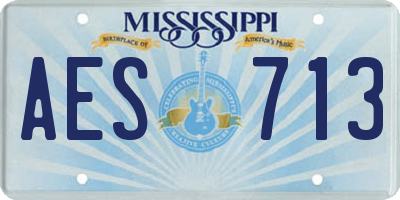 MS license plate AES713