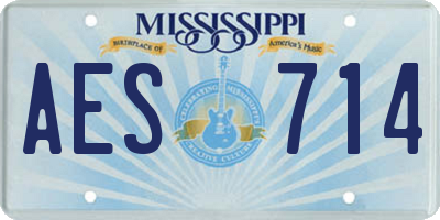 MS license plate AES714