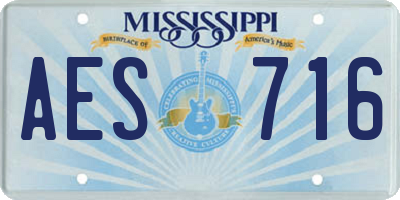 MS license plate AES716