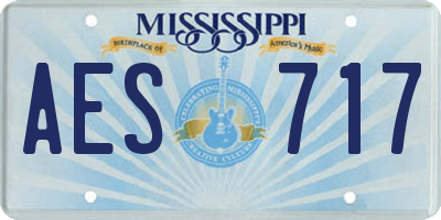 MS license plate AES717