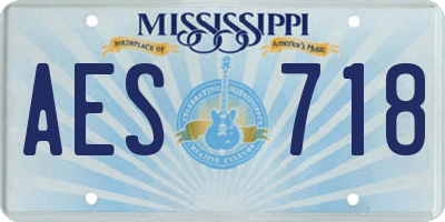 MS license plate AES718